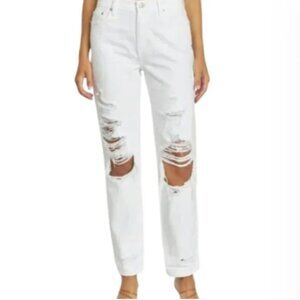 Pistola Women's White Presley High Rise Relaxed‎ Roller Ankle Jeans Size 25 NEW